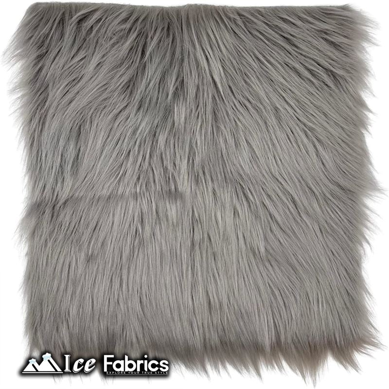 IceFabrics Square Shaggy Long Pile Faux Fur Fabric ICE FABRICS Silver