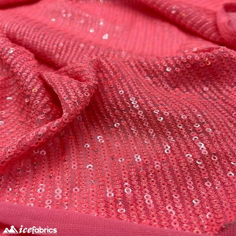 Elegant 2 Way All Over Stretch Sequin FabricICE FABRICSICE FABRICSBy The Yard58 inches WideStrawberry PinkElegant 2 Way All Over Stretch Sequin Fabric ICE FABRICS Strawberry Pink