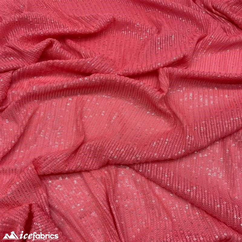 Elegant 2 Way All Over Stretch Sequin FabricICE FABRICSICE FABRICSBy The Yard58 inches WideStrawberry PinkElegant 2 Way All Over Stretch Sequin Fabric ICE FABRICS Strawberry Pink