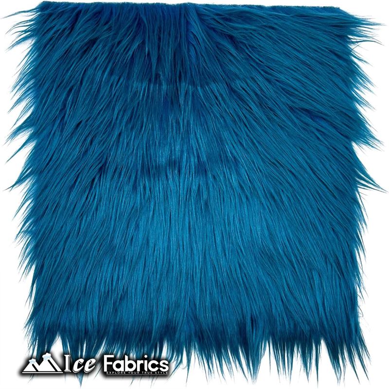 IceFabrics Square Shaggy Long Pile Faux Fur Fabric ICE FABRICS Teal