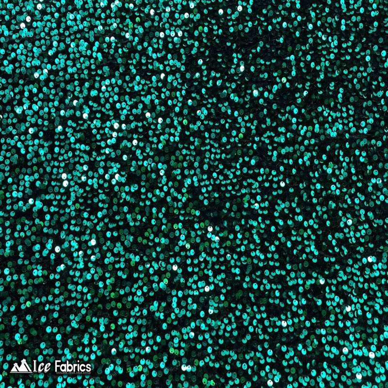 Emma Embroidery Sequins on Velvet Fabric | 2 Way Stretch ICE FABRICS Teal on Black