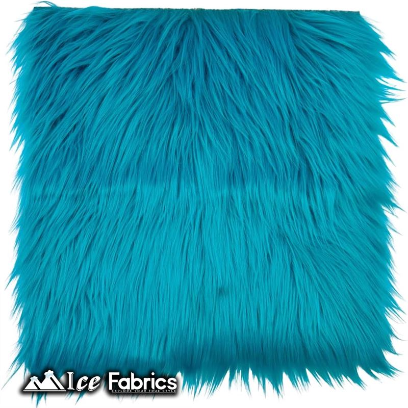 IceFabrics Square Shaggy Long Pile Faux Fur Fabric ICE FABRICS Turquoise