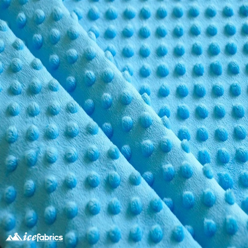 New Colors Dimple Bubble Polka Dot Minky Fabric ICE FABRICS Turquoise