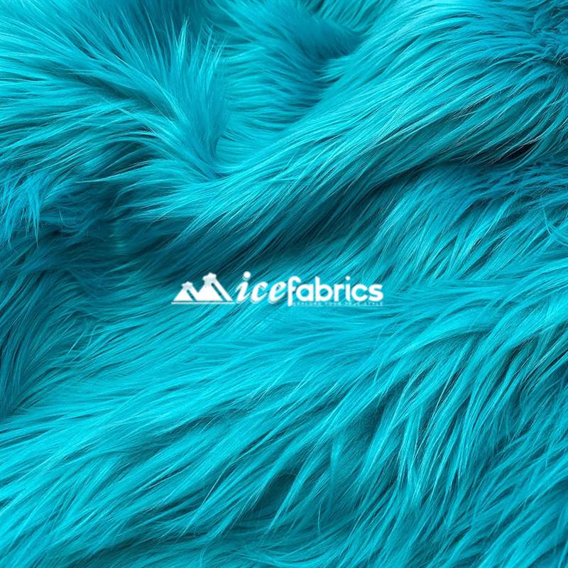 Shaggy Mohair Long Pile Faux Fur Fabric By The Yard ICE FABRICS Turquoise