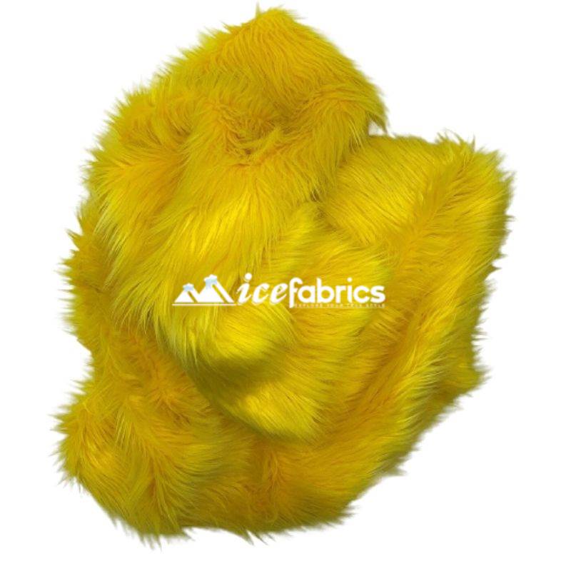 Shaggy Mohair Long Pile Faux Fur Fabric By The Yard ICE FABRICS Yellow