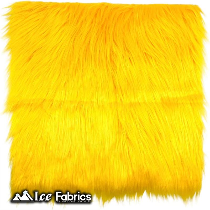 IceFabrics Square Shaggy Long Pile Faux Fur Fabric ICE FABRICS Yellow
