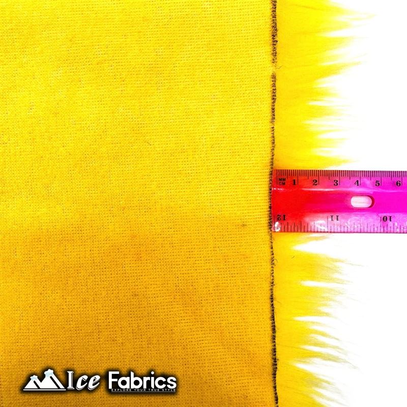 IceFabrics Square Shaggy Long Pile Faux Fur Fabric ICE FABRICS Yellow