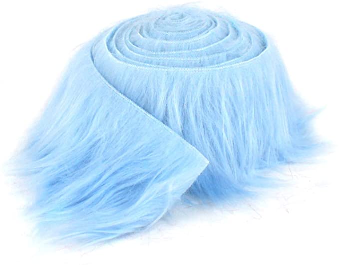 Shaggy Mohair Faux Fur Fabric Strips Ribbon | Precut Faux Fur TrimICE FABRICSICE FABRICSMohair Shaggy Stripe Baby Blue2’’ Wide X 60’’ LongBaby BlueShaggy Mohair Faux Fur Fabric Strips Ribbon | Precut Faux Fur Trim ICE FABRICS