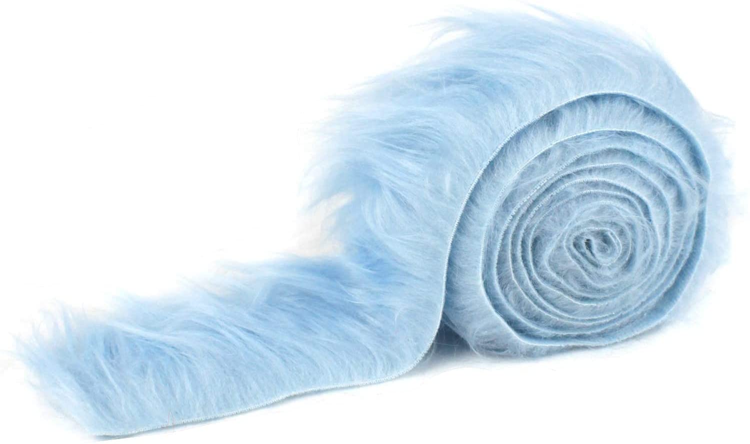 Shaggy Mohair Faux Fur Fabric Strips Ribbon | Precut Faux Fur TrimICE FABRICSICE FABRICSMohair Shaggy Stripe Baby Blue2’’ Wide X 60’’ LongBaby BlueShaggy Mohair Faux Fur Fabric Strips Ribbon | Precut Faux Fur Trim ICE FABRICS