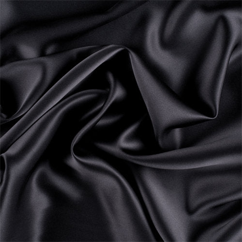 French Quality 5% Stretch Satin Fabric Spandex Fabric BTY ICEFABRIC Black