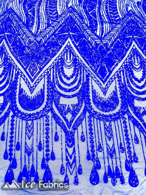 African Sequin Fabric 4 Way Spandex Stretch Sequin FabricICE FABRICSICE FABRICSRoyal BlueBy The Yard (60" Wide)African Sequin Fabric 4 Way Spandex Stretch Sequin Fabric ICE FABRICS Royal Blue