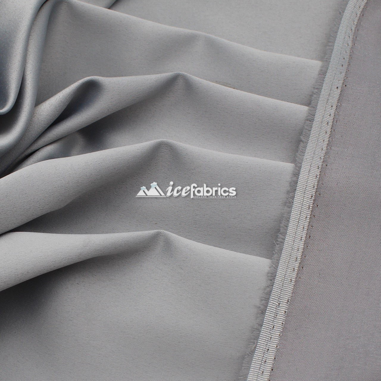 Armani Thick Solid Color Silky Stretch Satin Fabric Sold By The Yard