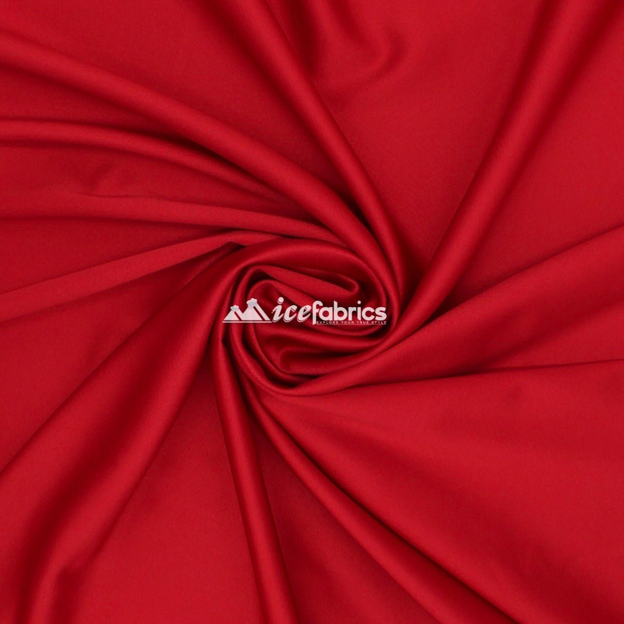 Armani Thick Solid Color Silky Stretch Satin Fabric Sold By The YardSatin FabricICE FABRICSICE FABRICSBurgundyArmani Thick Solid Color Silky Stretch Satin Fabric Sold By The Yard ICE FABRICS Red