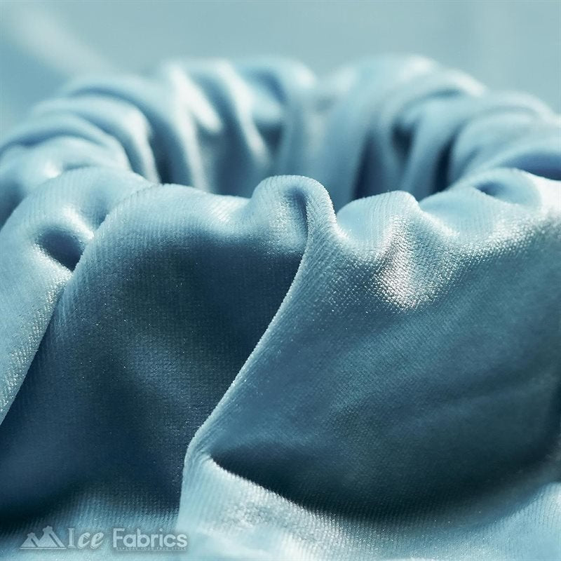 Baby Blue Wholesale Velvet Fabric Stretch | 60" WideICE FABRICSICE FABRICS20 Yards Baby BlueBaby Blue Wholesale Velvet Fabric Stretch | 60" Wide