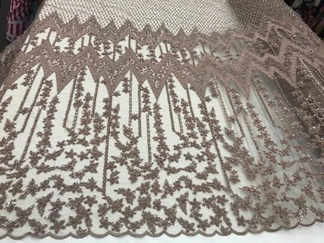 Beaded Embroidered Geometric Handmade Lace Fabric By The YardICE FABRICSICE FABRICSDK RoseBeaded Embroidered Geometric Handmade Lace Fabric By The Yard ICE FABRICS DK Rose