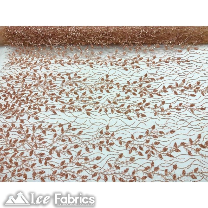 Beautiful Embroidery Floral Lace Sequin Beaded FabricICE FABRICSICE FABRICSBlush PeachBy The Yard (58 inches Wide)Beautiful Embroidery Floral Lace Sequin Beaded Fabric ICE FABRICS Blush Peach