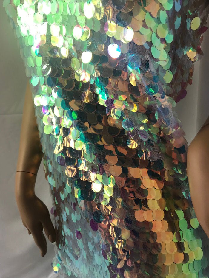 Big Dot Sequin Hologram Mesh Transparent Lilac Fabric By The YardICE FABRICSICE FABRICSBy The Yard (58" Wide)Big Dot Sequin Hologram Mesh Transparent Lilac Fabric By The Yard ICE FABRICS