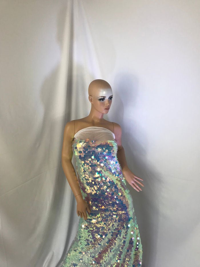 Big Dot Sequin Hologram Mesh Transparent Lilac Fabric By The YardICE FABRICSICE FABRICSBy The Yard (58" Wide)Big Dot Sequin Hologram Mesh Transparent Lilac Fabric By The Yard ICE FABRICS