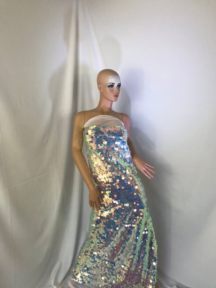 Big Dot Sequin Hologram Mesh Lilac Fabric - IceFabrics