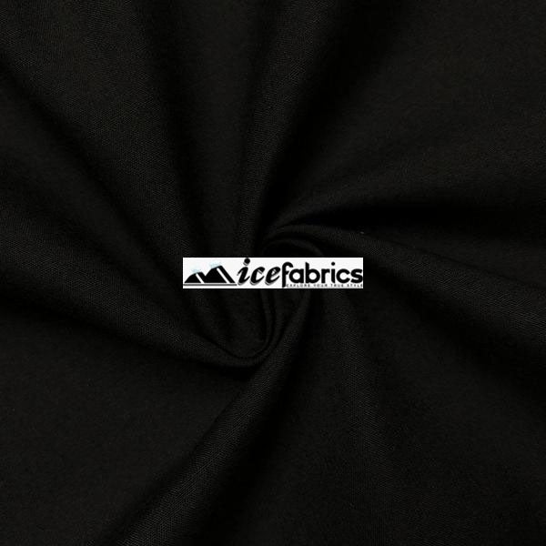 Black Poly Cotton Fabric By The Yard (Broadcloth)Cotton FabricICEFABRICICE FABRICSBy The Yard (58" Wide)Black Poly Cotton Fabric By The Yard (Broadcloth) ICEFABRIC