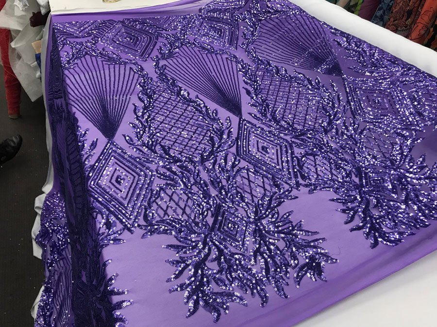 Bridal Fashion 4 Way Stretch Sequin Fabric Sold By The Yard For Wedding DressesICE FABRICSICE FABRICSBlushBy The Yard (58" Wide)Bridal Fashion 4 Way Stretch Sequin Fabric Sold By The Yard For Wedding Dresses ICE FABRICS Purple
