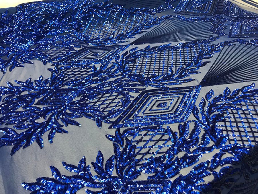 Bridal Fashion 4 Way Stretch Sequin Fabric Sold By The Yard For Wedding DressesICE FABRICSICE FABRICSBlushBy The Yard (58" Wide)Bridal Fashion 4 Way Stretch Sequin Fabric Sold By The Yard For Wedding Dresses ICE FABRICS Royal Blue