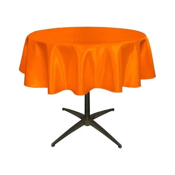 Bridal Satin Round 51-Inch, Wedding Prom Decoration Tablecloth Outdoor Birthday Party, DJ Party And Dining Table DecorICE FABRICSICE FABRICSOrange1Bridal Satin Round 51-Inch, Wedding Prom Decoration Tablecloth Outdoor Birthday Party, DJ Party And Dining Table Decor ICE FABRICS orange