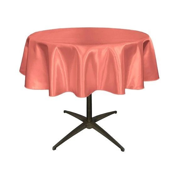 Bridal Satin Round 51-Inch, Wedding Prom Decoration Tablecloth Outdoor Birthday Party, DJ Party And Dining Table DecorICE FABRICSICE FABRICSCoral1Bridal Satin Round 51-Inch, Wedding Prom Decoration Tablecloth Outdoor Birthday Party, DJ Party And Dining Table Decor ICE FABRICS