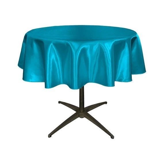 Bridal Satin Round 51-Inch, Wedding Prom Decoration Tablecloth Outdoor Birthday Party, DJ Party And Dining Table DecorICE FABRICSICE FABRICSTurquoise1Bridal Satin Round 51-Inch, Wedding Prom Decoration Tablecloth Outdoor Birthday Party, DJ Party And Dining Table Decor ICE FABRICS Turquoise