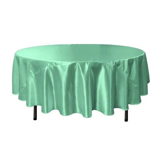 Bridal Satin Round Tablecloth, 90-Inch, Wedding Prom Decoration Outdoor Birthday Party, DJ Party, And Dining Tables DecorICE FABRICSICE FABRICSMintBridal Satin Round Tablecloth, 90-Inch, Wedding Prom Decoration Outdoor Birthday Party, DJ Party, And Dining Tables Decor ICE FABRICS Mint