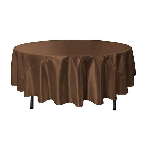 Bridal Satin Round Tablecloth, 90-Inch, Wedding Prom Decoration Outdoor Birthday Party, DJ Party, And Dining Tables DecorICE FABRICSICE FABRICSBrownBridal Satin Round Tablecloth, 90-Inch, Wedding Prom Decoration Outdoor Birthday Party, DJ Party, And Dining Tables Decor ICE FABRICS Brown