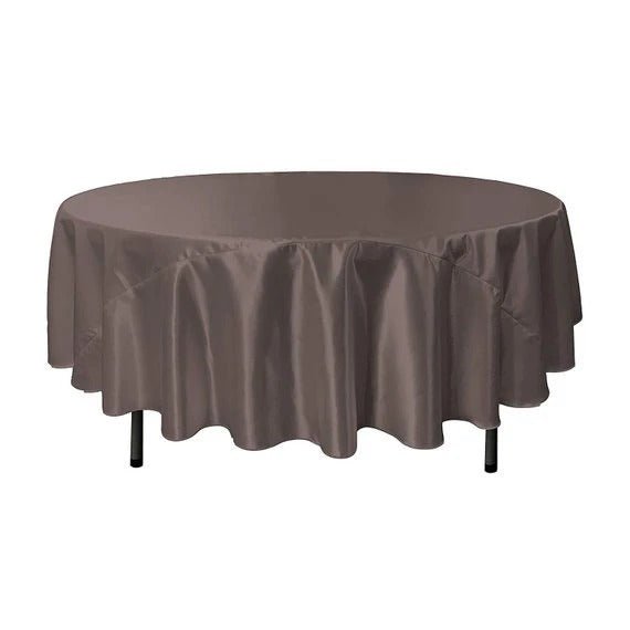 Bridal Satin Round Tablecloth, 90-Inch, Wedding Prom Decoration Outdoor Birthday Party, DJ Party, And Dining Tables DecorICE FABRICSICE FABRICSCharcoalBridal Satin Round Tablecloth, 90-Inch, Wedding Prom Decoration Outdoor Birthday Party, DJ Party, And Dining Tables Decor ICE FABRICS Charcoal