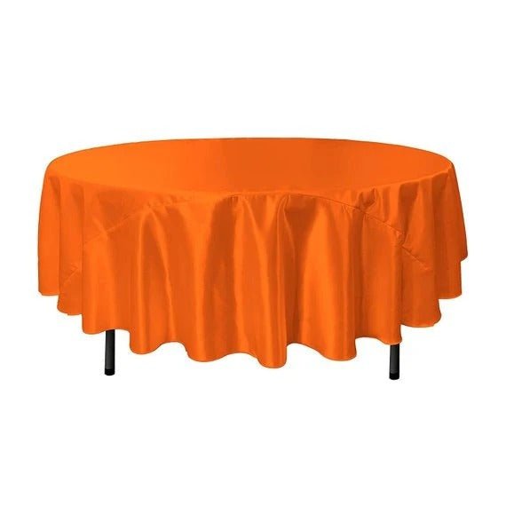 Bridal Satin Round Tablecloth, 90-Inch, Wedding Prom Decoration Outdoor Birthday Party, DJ Party, And Dining Tables DecorICE FABRICSICE FABRICSOrangeBridal Satin Round Tablecloth, 90-Inch, Wedding Prom Decoration Outdoor Birthday Party, DJ Party, And Dining Tables Decor ICE FABRICS orange