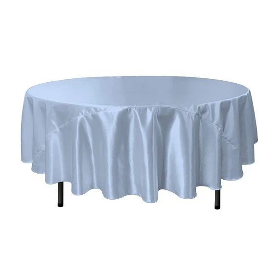 Bridal Satin Round Tablecloth, 90-Inch, Wedding Prom Decoration Outdoor Birthday Party, DJ Party, And Dining Tables DecorICE FABRICSICE FABRICSLight BlueBridal Satin Round Tablecloth, 90-Inch, Wedding Prom Decoration Outdoor Birthday Party, DJ Party, And Dining Tables Decor ICE FABRICS Light Blue