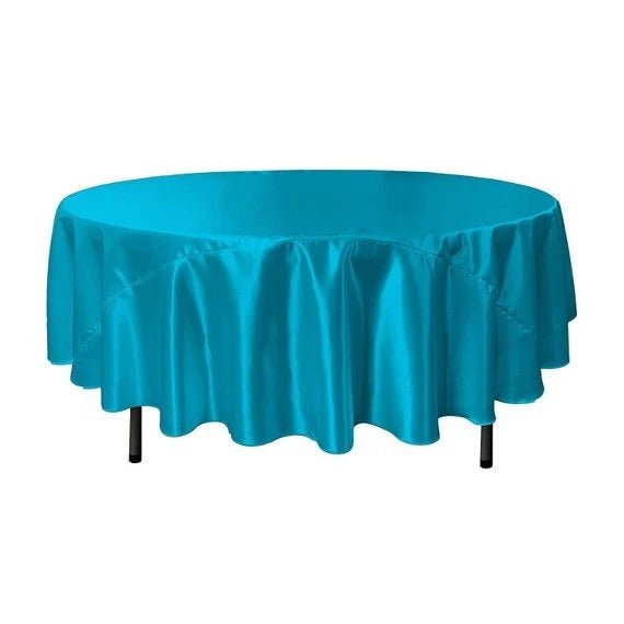 Bridal Satin Round Tablecloth, 90-Inch, Wedding Prom Decoration Outdoor Birthday Party, DJ Party, And Dining Tables DecorICE FABRICSICE FABRICSTurquoiseBridal Satin Round Tablecloth, 90-Inch, Wedding Prom Decoration Outdoor Birthday Party, DJ Party, And Dining Tables Decor ICE FABRICS Turquoise