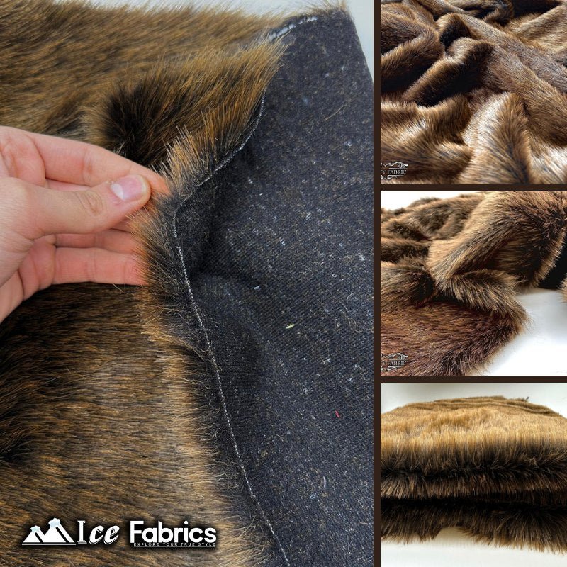 Brown Crazy Bear Faux Fur Fabric By The YardICE FABRICSICE FABRICSThick & HeavyBy The Yard 1.5” pile (60" Wide)Brown Crazy Bear Faux Fur Fabric By The Yard ICE FABRICS