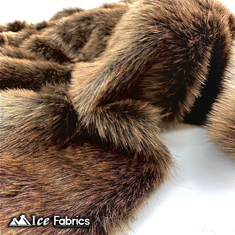 Brown Crazy Bear Faux Fur Fabric By The YardICE FABRICSICE FABRICSThick & HeavyBy The Yard 1.5” pile (60" Wide)Brown Crazy Bear Faux Fur Fabric By The Yard ICE FABRICS