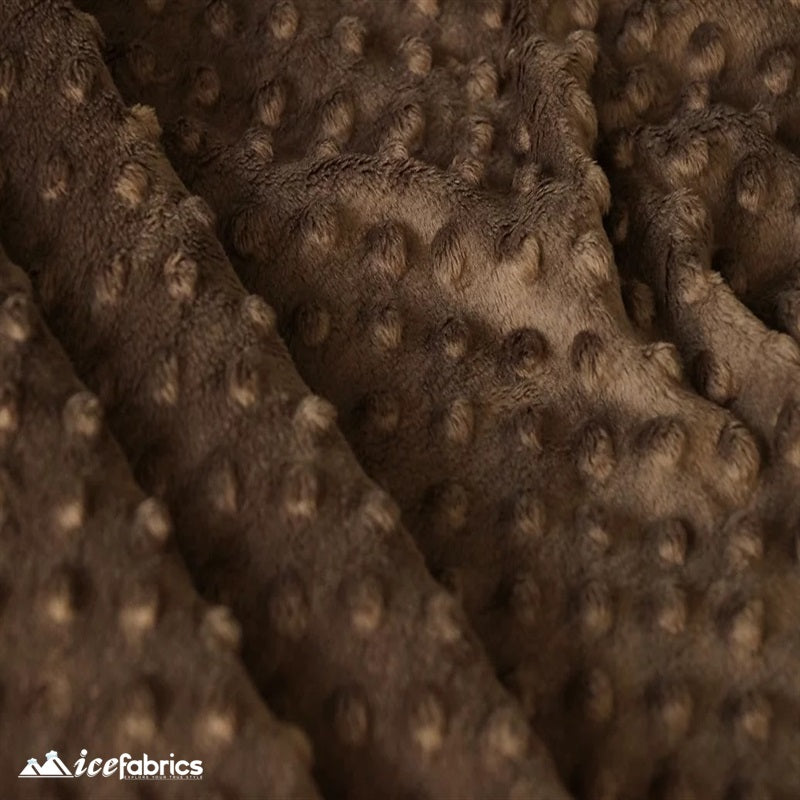 New Colors Dimple Bubble Polka Dot Minky Fabric ICE FABRICS | Brown