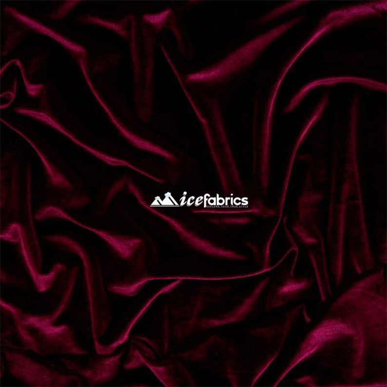 Burgundy Luxury Stretch Velvet Fabric _ Spandex FabricVelvet FabricICE FABRICSICE FABRICSBurgundy Luxury Stretch Velvet Fabric _ Spandex Fabric ICE FABRICS