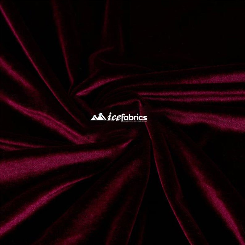 Burgundy Luxury Stretch Velvet Fabric _ Spandex FabricVelvet FabricICE FABRICSICE FABRICSBurgundy Luxury Stretch Velvet Fabric _ Spandex Fabric ICE FABRICS