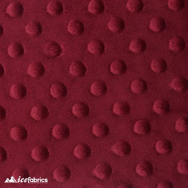 Burgundy Minky Dot FabricMinkyICE FABRICSICE FABRICSBy The Yard (60 inches Wide)BurgundyBurgundy Dimple Polka Dot Minky Fabric / Ultra Soft / ICE FABRICS