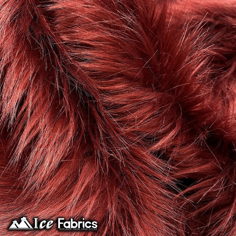 Faux / Fake Fur Shaggy RED Fabric By the Yard