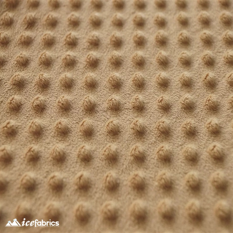 New Colors Dimple Bubble Polka Dot Minky Fabric ICE FABRICS | Camel