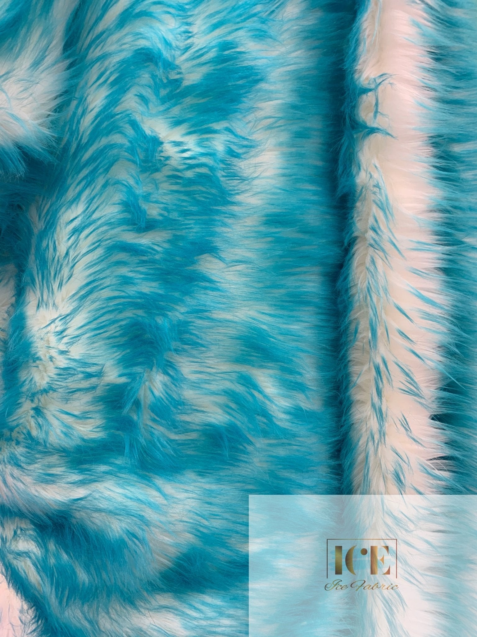 Canadian Fox 2 Tone Shaggy Long Pile Faux Fur Fabric For Blankets, Costumes, Bed SpreadICEFABRICICE FABRICSTurquoiseBy The Yard (60 inches Wide)Canadian Fox 2 Tone Shaggy Long Pile Faux Fur Fabric For Blankets, Costumes, Bed Spread ICEFABRIC Turquoise