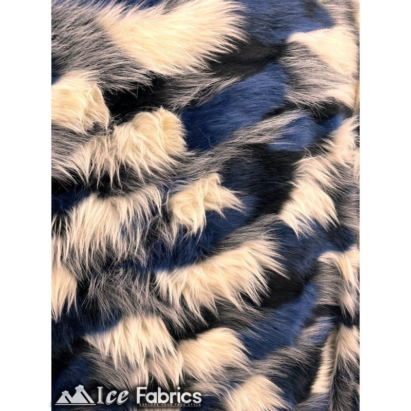 Canadian multi color Faux Fur Fabric By The YardICE FABRICSICE FABRICSBy The Yard (60" Wide)Long Pile (2.5” long)Blue WhiteCanadian multi color Faux Fur Fabric By The Yard ICE FABRICS Blue White