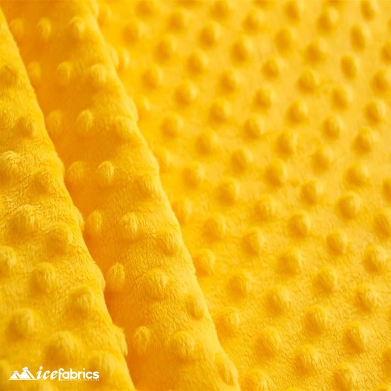 Canary Yellow Minky Dot FabricMinkyICE FABRICSICE FABRICSBy The Yard (60 inches Wide)Canary YellowCanary Yellow Dimple Polka Dot Minky Fabric / Ultra Soft / ICE FABRICS