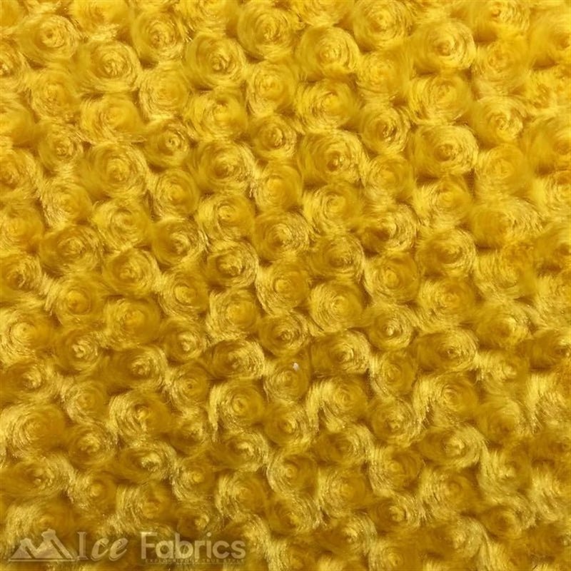 Canary Yellow Minky Rose Rosebud Fabric Blanket FabricICE FABRICSICE FABRICSBy The Yard (60" Wide)Canary Yellow Minky Rose Rosebud Fabric Blanket Fabric ICE FABRICS