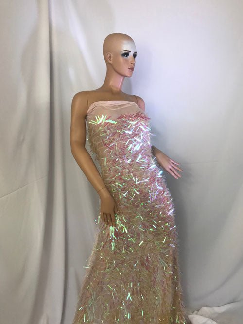 Candy Pink Spike Sequin Holographic Stretch Sequin Mesh Fabric 51" Wide Sold By The YardICE FABRICSICE FABRICSBy The Yard (58" Wide)Candy Pink Spike Sequin Holographic Stretch Sequin Mesh Fabric 51" Wide Sold By The Yard ICE FABRICS