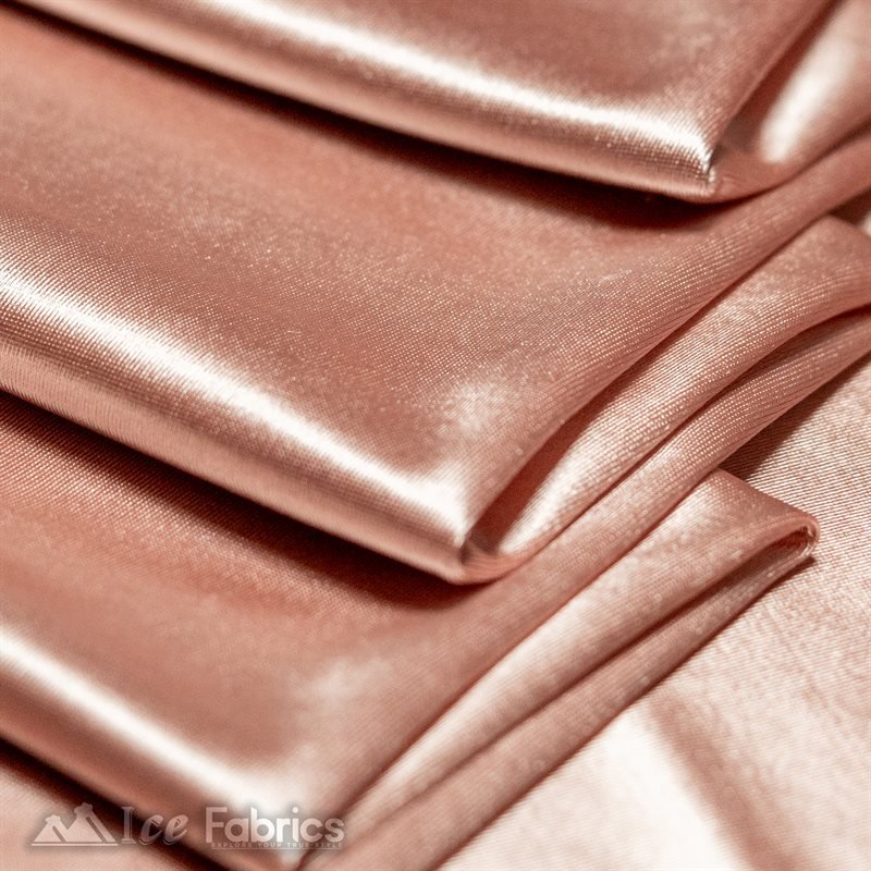 Casino 4 Way Stretch Satin Fabric Shiny Blush Silky SpandexICE FABRICSICE FABRICS1 Yard BlushBy The Yard (60" Wide)Thick and HeavyCasino Shiny Blush Spandex 4 Way Stretch Satin Fabric ICE FABRICS