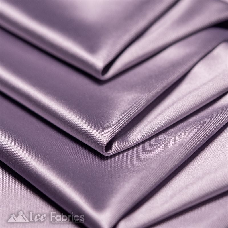 Casino 4 Way Stretch Satin Fabric Shiny Lavender Silky SpandexICE FABRICSICE FABRICS1 Yard LavenderBy The Yard (60" Wide)Thick and HeavyCasino Shiny Lavender Spandex 4 Way Stretch Satin Fabric ICE FABRICS